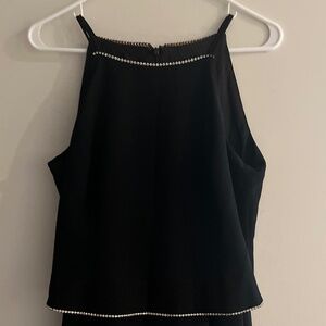 Jones New York Black Rhinestone Evening Gown